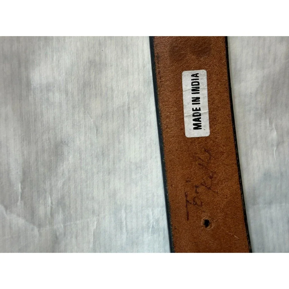 Nocona Western Belt 32 Black Leather Basketweave Texas Star Buckle 9700‎